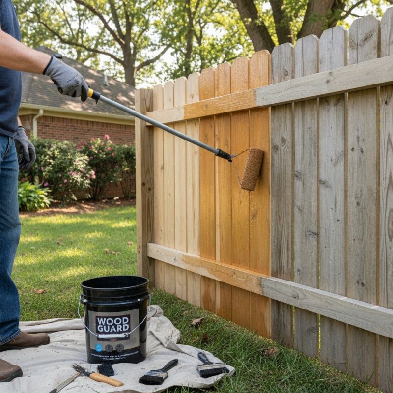Backyard Fence Staining
