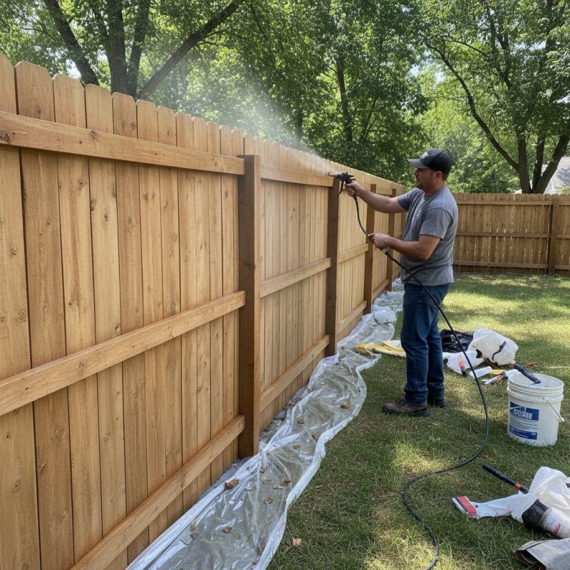 Backyard Fence Staining